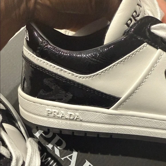 Prada Monochrome Leather Sneakers - Picture 15 of 16